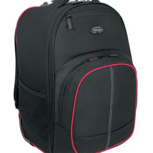 Targus 16″ Compact Rolling Backpack – Black/Red