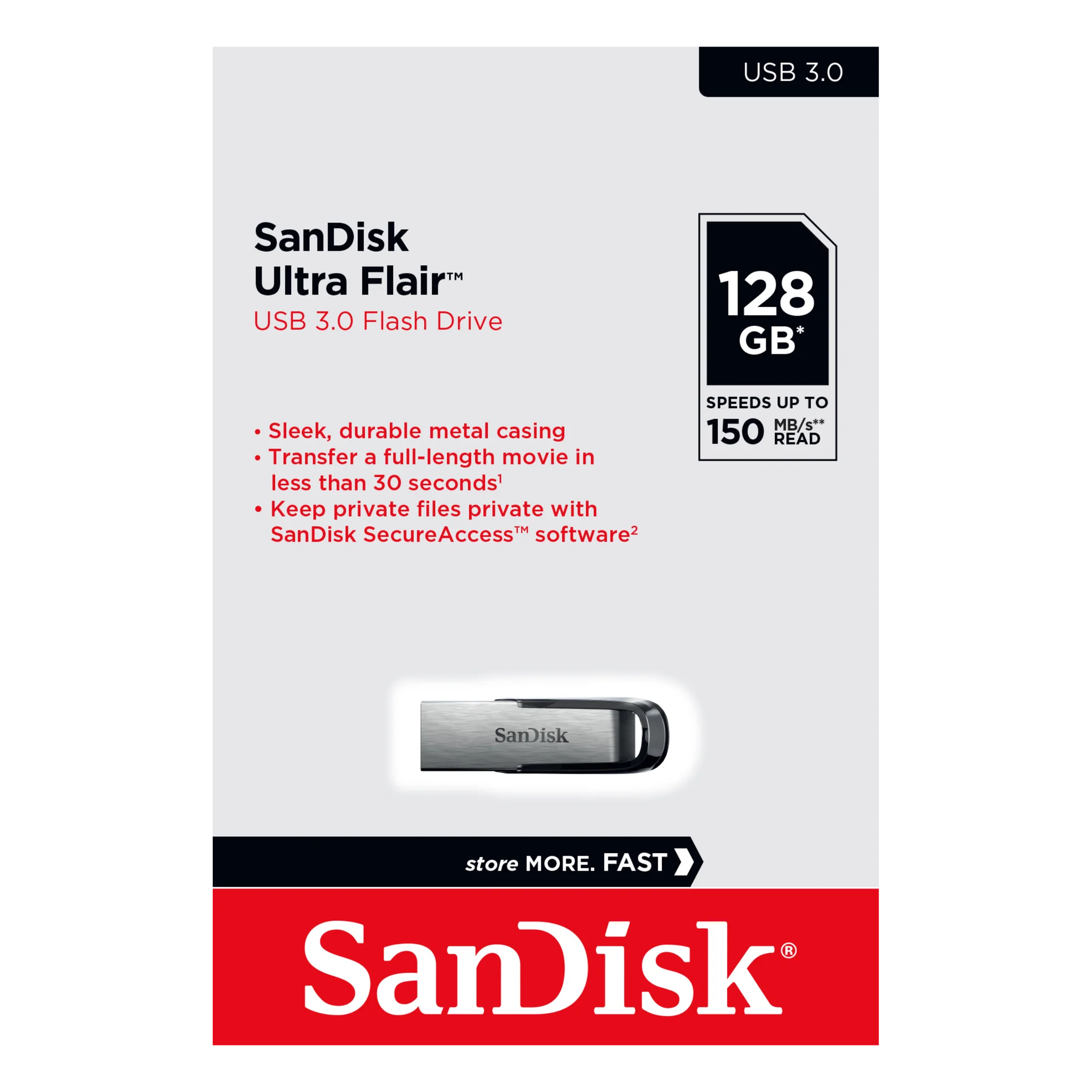 FLASHDISK SANDISK SDCZ73 ultra flair usb 3.0 128gb - Image 2